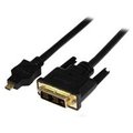 Dynamicfunction 1m Micro HDMI to DVI-D Cable Male to Male; Black DY615774
